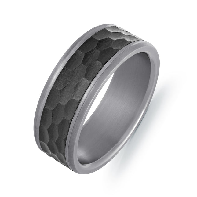 8MM Hammered Carbon Fiber & Tantalum Band