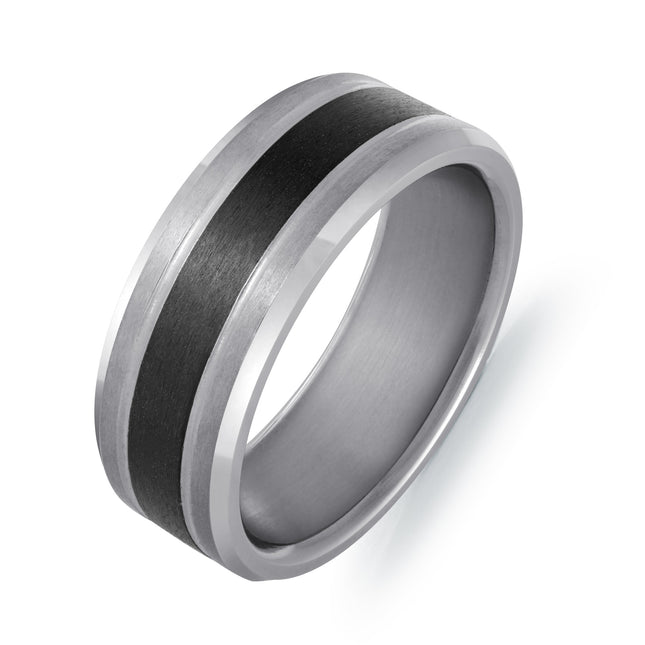Sleek 8MM Carbon Fiber & Tantalum Band
