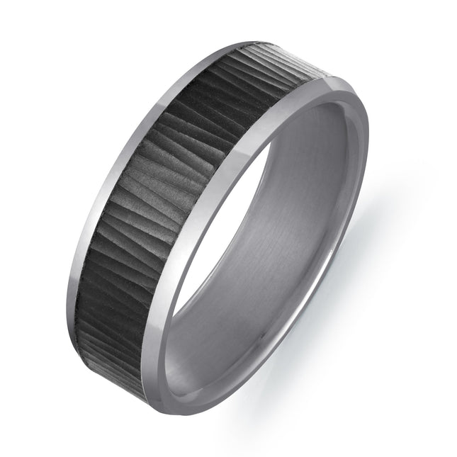 Grooved Carbon Fiber & Tantalum Band