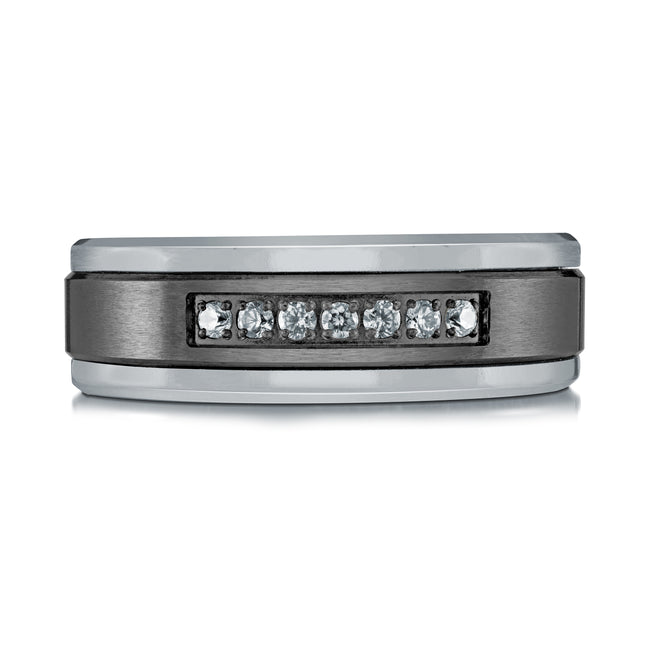 7MM Diamond Tantalum & Titanium Wedding Band