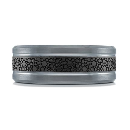 8mm Textured Black Tantalum Men’s Wedding Band