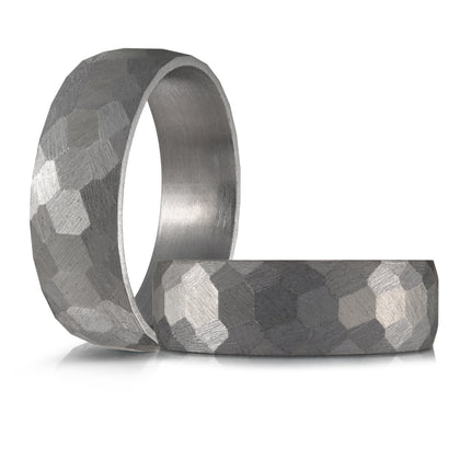 7mm Hammered Grey Tantalum Wedding Band