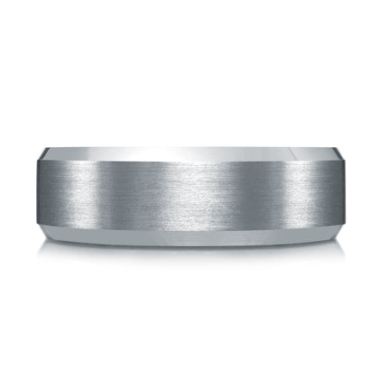 7MM Beveled Tantalum & Wood Wedding Band