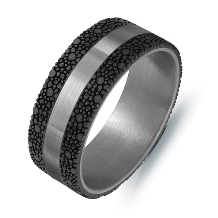 8mm Tantalum & Carbon Fiber Wedding Ring