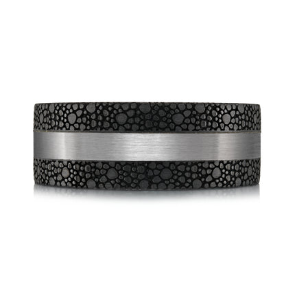 8mm Tantalum & Carbon Fiber Wedding Ring