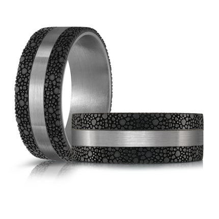 8mm Tantalum & Carbon Fiber Wedding Ring