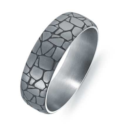 6mm Stone-Inspired Pattern Tantalum Band