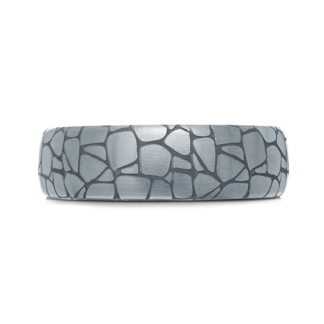 6mm Stone-Inspired Pattern Tantalum Band
