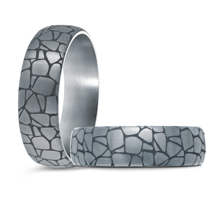 6mm Stone-Inspired Pattern Tantalum Band