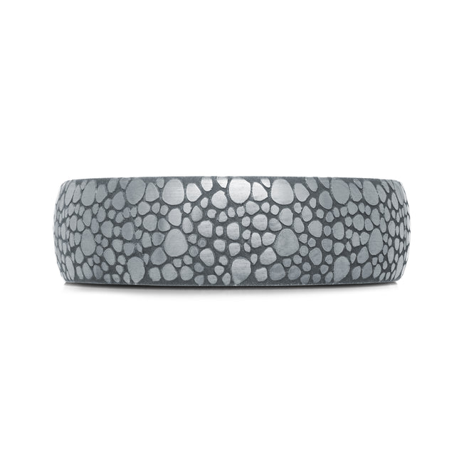 6.5mm Pebble Pattern Tantalum Men's Ring