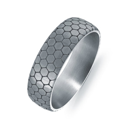 6.0mm Honeycomb Pattern Tantalum Wedding Band