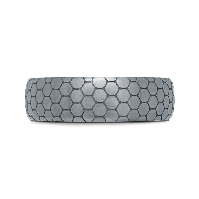 6.0mm Honeycomb Pattern Tantalum Wedding Band