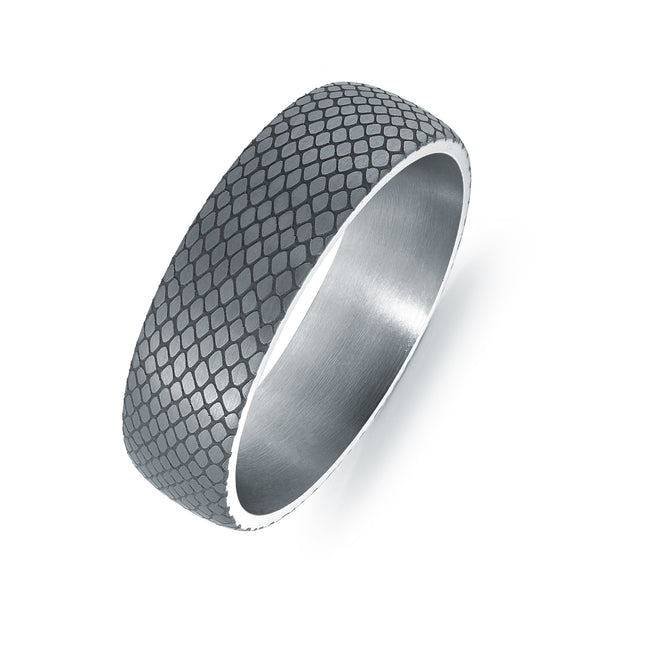 6.5mm Mesh Design Tantalum Wedding Band