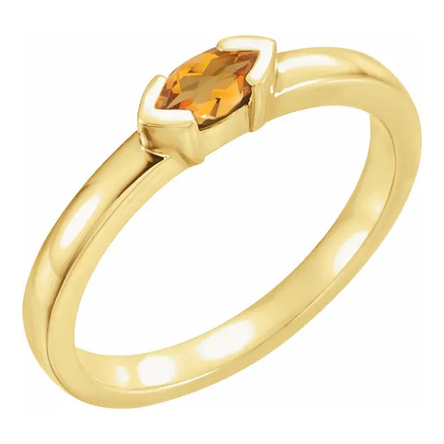 Citrine Stackable Gold Ring