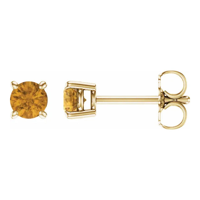 Natural Citrine Stud Earrings