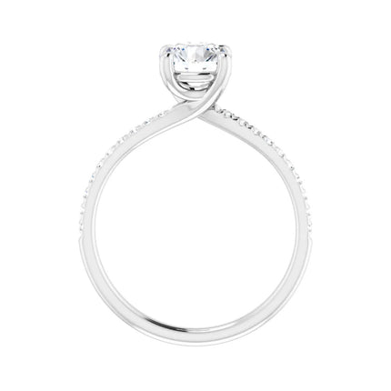 Diamond Accented Round Engagement Ring