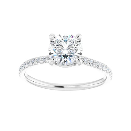 Diamond Accented Round Engagement Ring