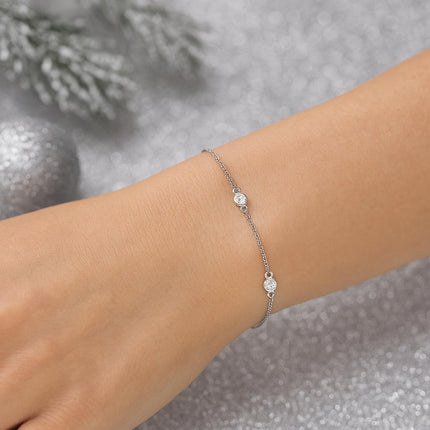 0.5 Ctw Lab-Grown Diamond Station Bracelet