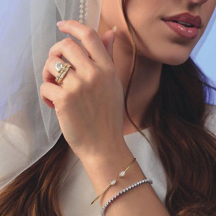 East-to-West Pear Shape Diamond Engagement Ring