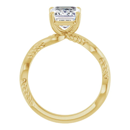 Emerald-Cut Braided Diamond Engagement Ring