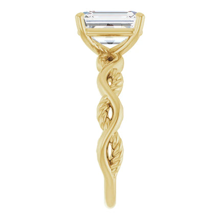 Emerald-Cut Braided Diamond Engagement Ring