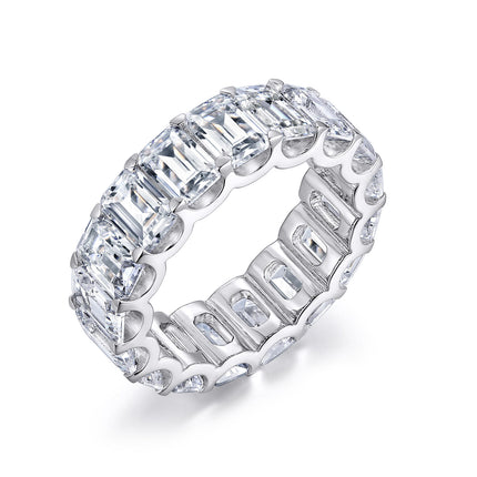 13.6 Ct Tw Emerald Cut Diamond Eternity Ring