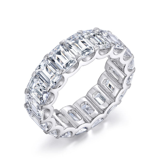 13.6 Ct Tw Emerald Cut Diamond Eternity Ring