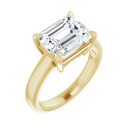 Emerald Cut East-to-West Engagement Ring