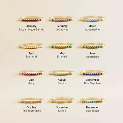 14K Birthstone Stackable Ring