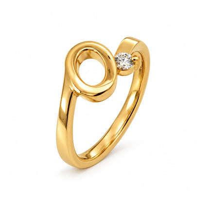 Sculptural Open Circle Diamond Ring