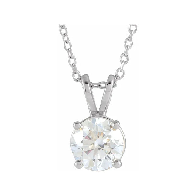 Solitaire Lab-Grown Diamond Pendant Necklace