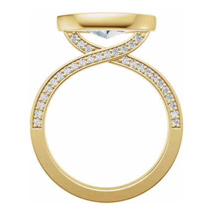 Marquise Diamond Hidden Halo Engagement Ring