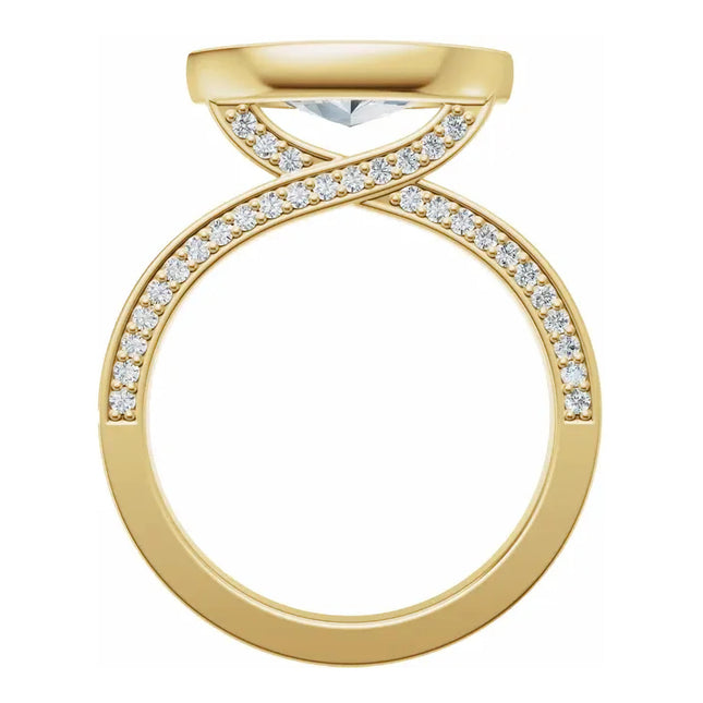 Marquise Diamond Hidden Halo Engagement Ring