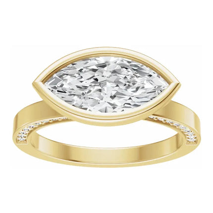 Marquise Diamond Hidden Halo Engagement Ring