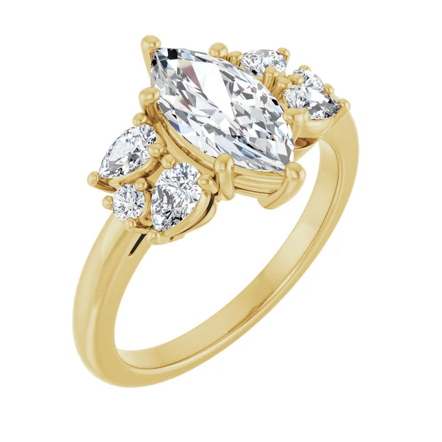 Marquise Diamond Accent Engagement Ring