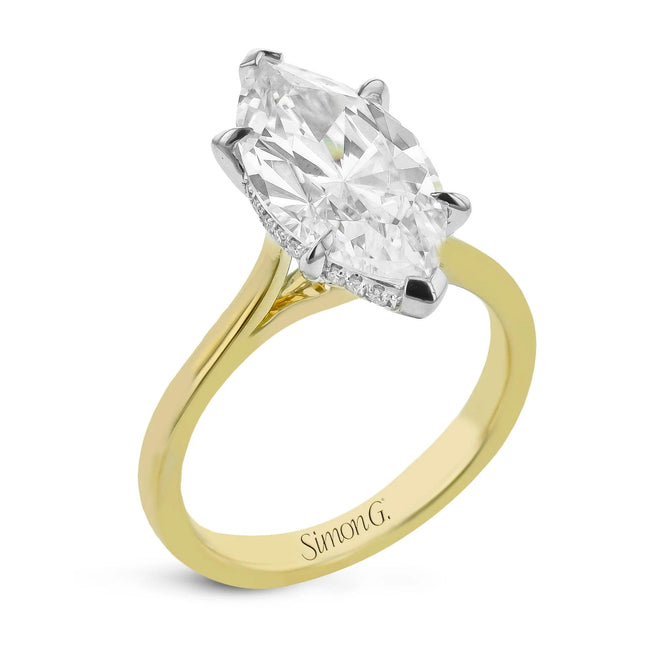 Marquise-Cut Hidden Halo Engagement Ring by Simon G.