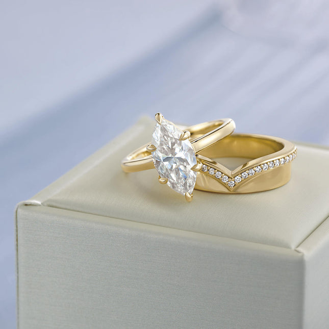 Curved Diamond Contour Wedding Band