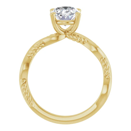 Oval Braided Diamond Engagement Ring