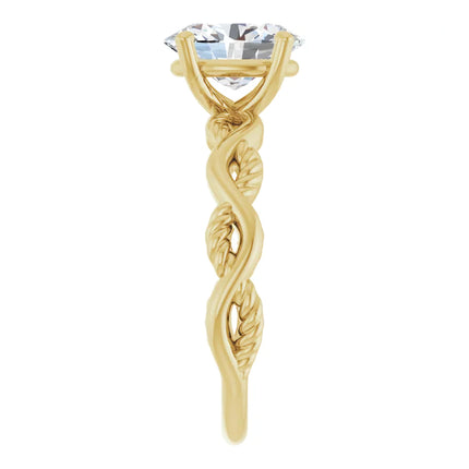Oval Braided Diamond Engagement Ring