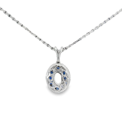 18K Oval Diamond & Sapphire Necklace