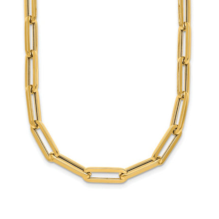 14K Gold Paperclip Necklace 5.3mm Wide