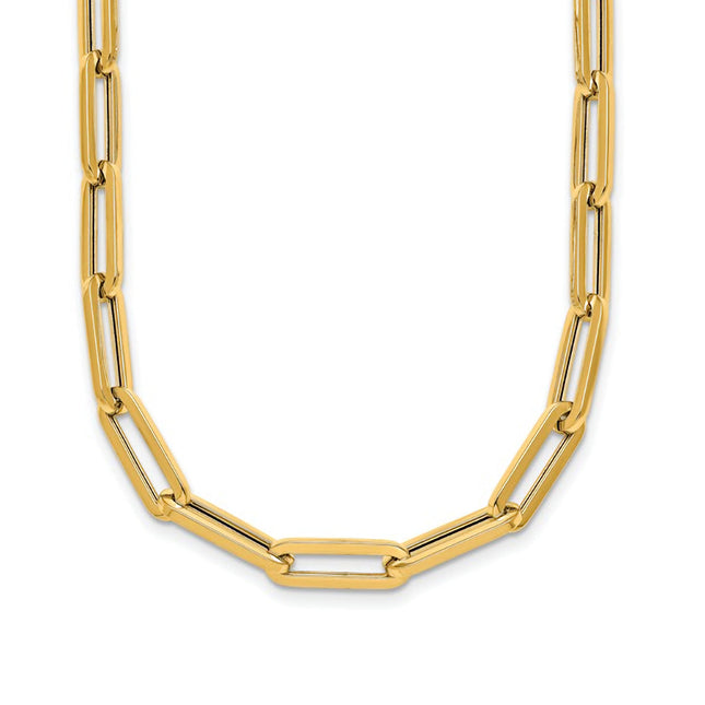 14K Gold Paperclip Necklace 5.3mm Wide