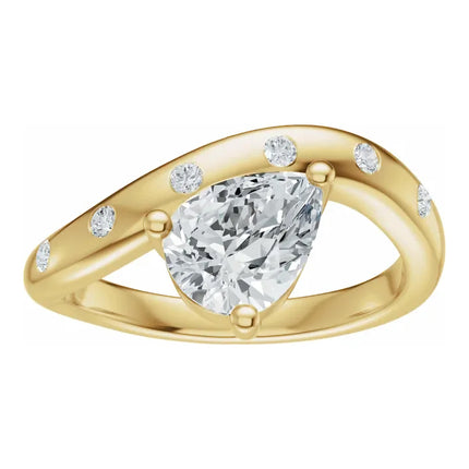 East-to-West Pear Shape Diamond Engagement Ring