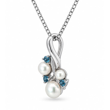 Freshwater Pearl & Blue Topaz Necklace