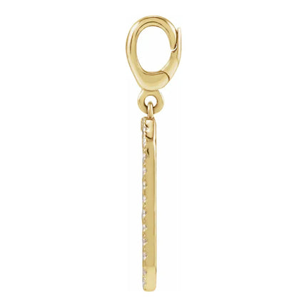 Gold Engravable Diamond Square Charm