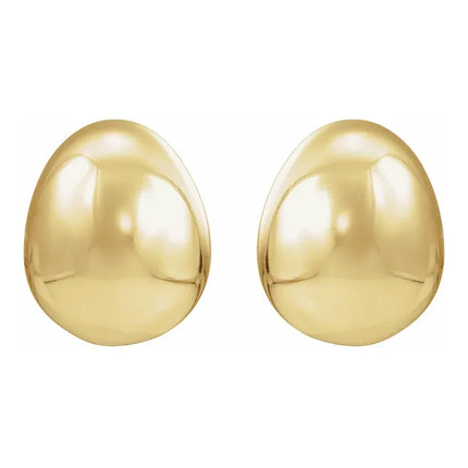Chunky Gold Electroform Puffed Earrings