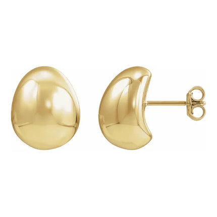 Chunky Gold Electroform Puffed Earrings