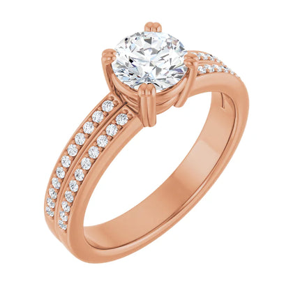 2-Row Diamond Engagement Ring