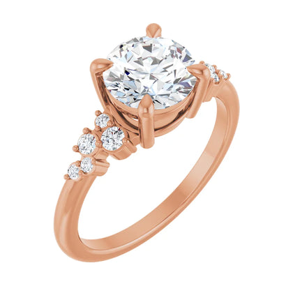 Round Diamond Accent Engagement Ring