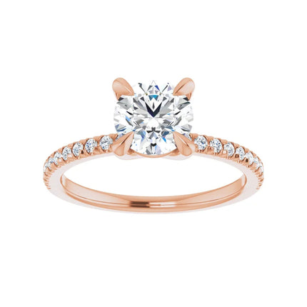 Diamond Accented Round Engagement Ring